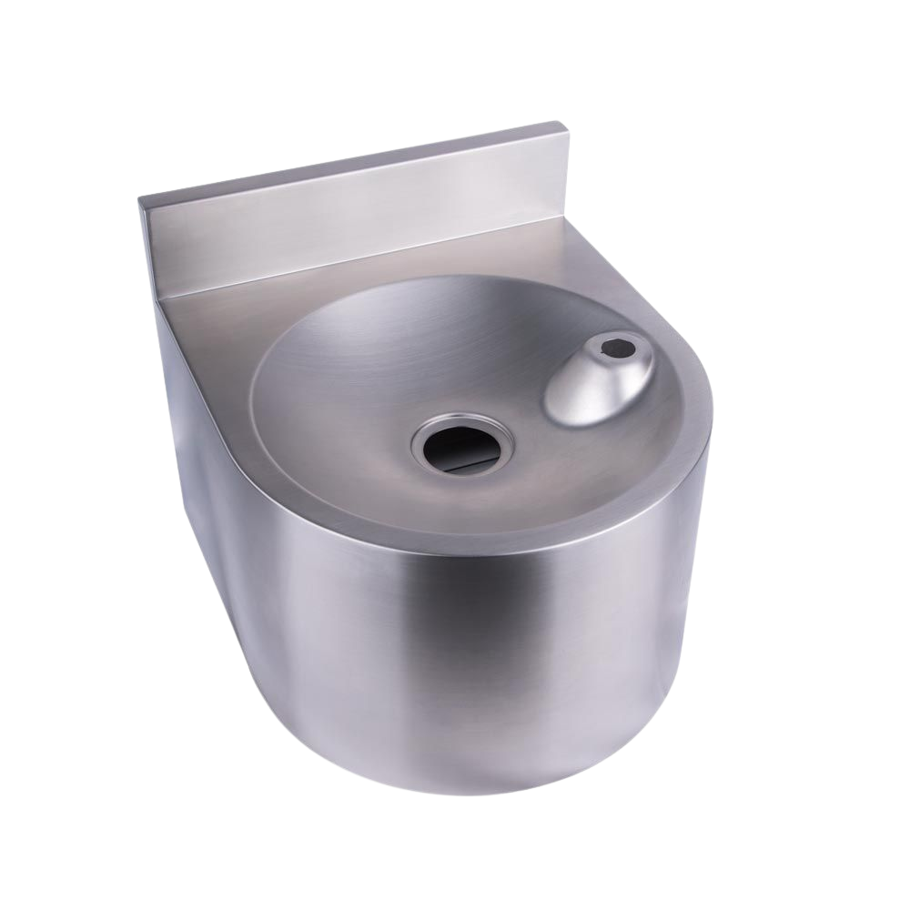 Round Wall Mounted Drinking Fountain with Bubbler Landing