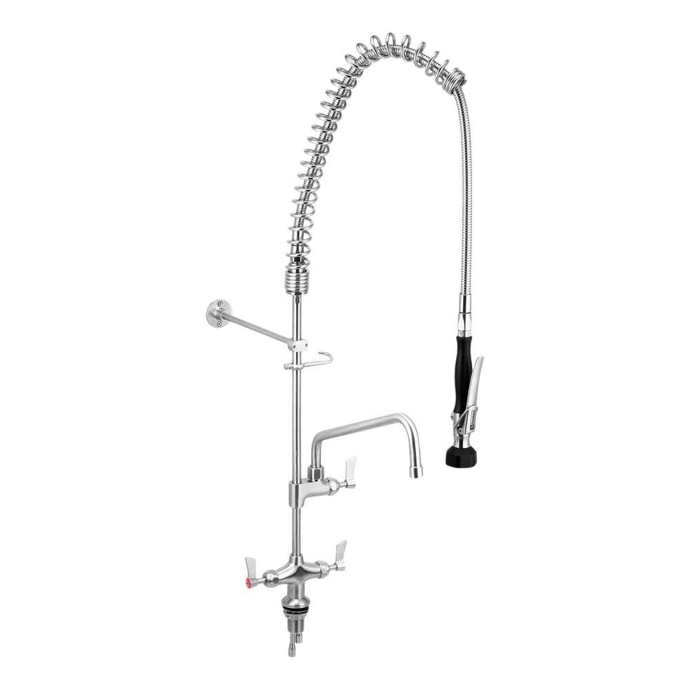 Dual Bench Mount Pre-Rinse Unit with 12-inch Pot Filler