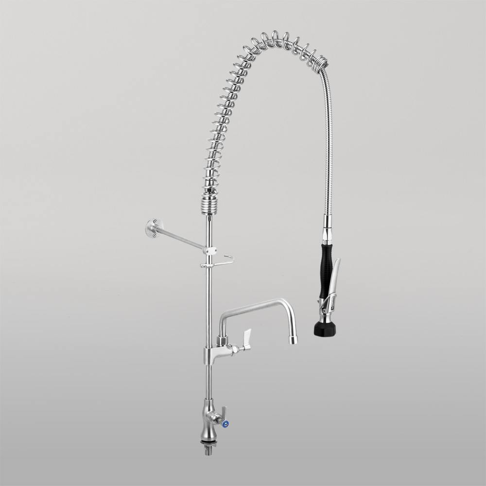 Stainless Steel Single Bench Mount Pre-Rinse with 12-inch Pot Filler