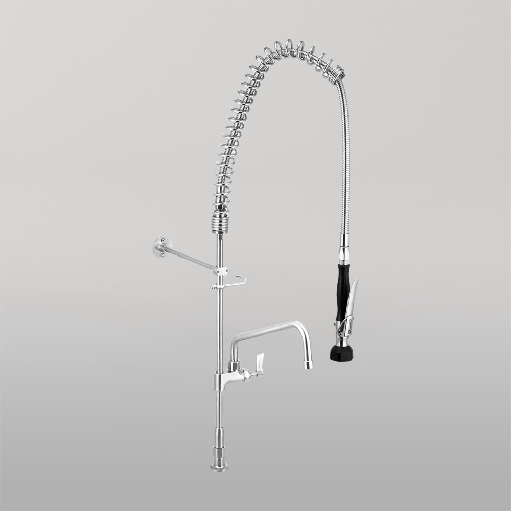 Stainless Steel Bench Mount Pre Rinse Unit With 12-inch Pot Filler No Stops