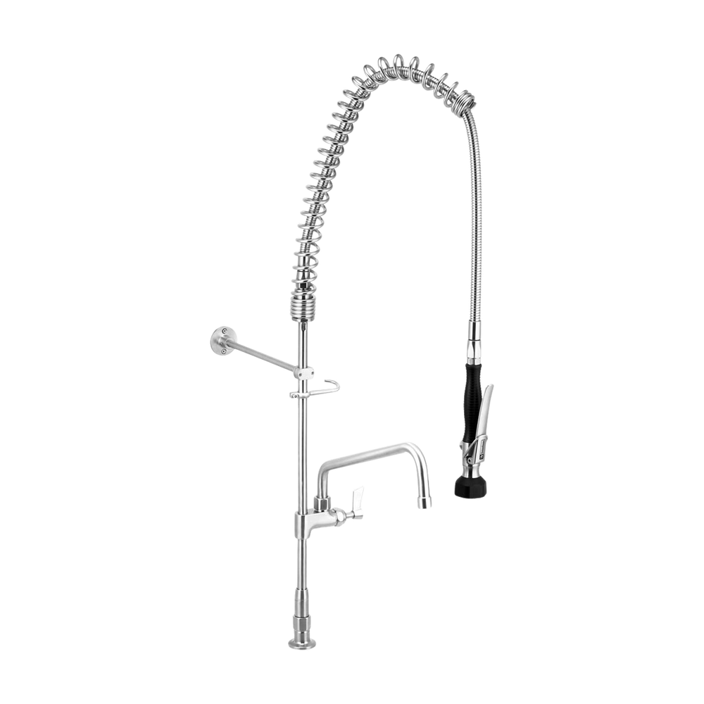 Stainless Steel Bench Mount Pre Rinse Unit With 12-inch Pot Filler No Stops