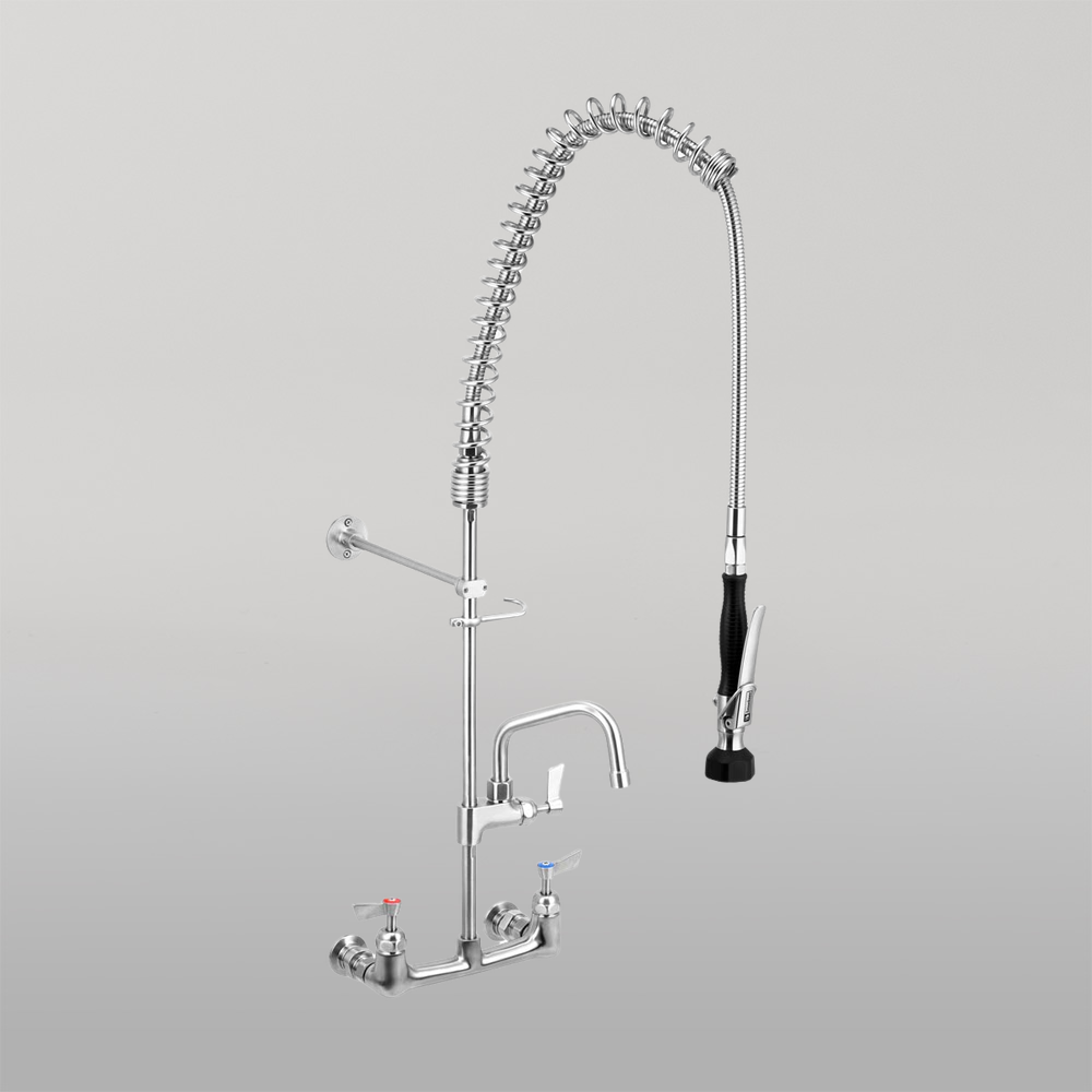 Stainless Steel Exposed Wall Mounted Pre-Rinse Unit With 6-inch Pot Filler