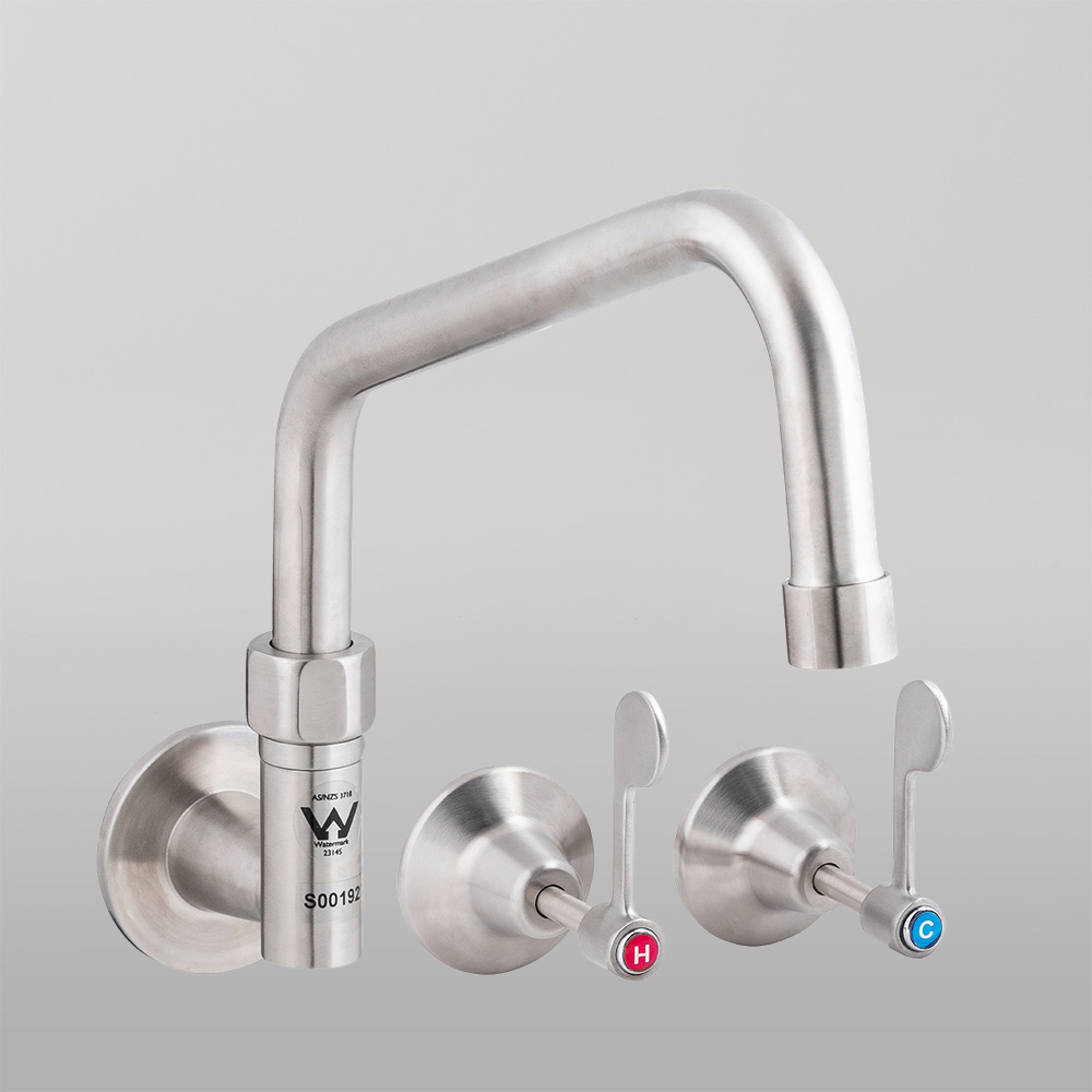 Stainless Steel Wall Stops and Elbow with 8-inch Spout