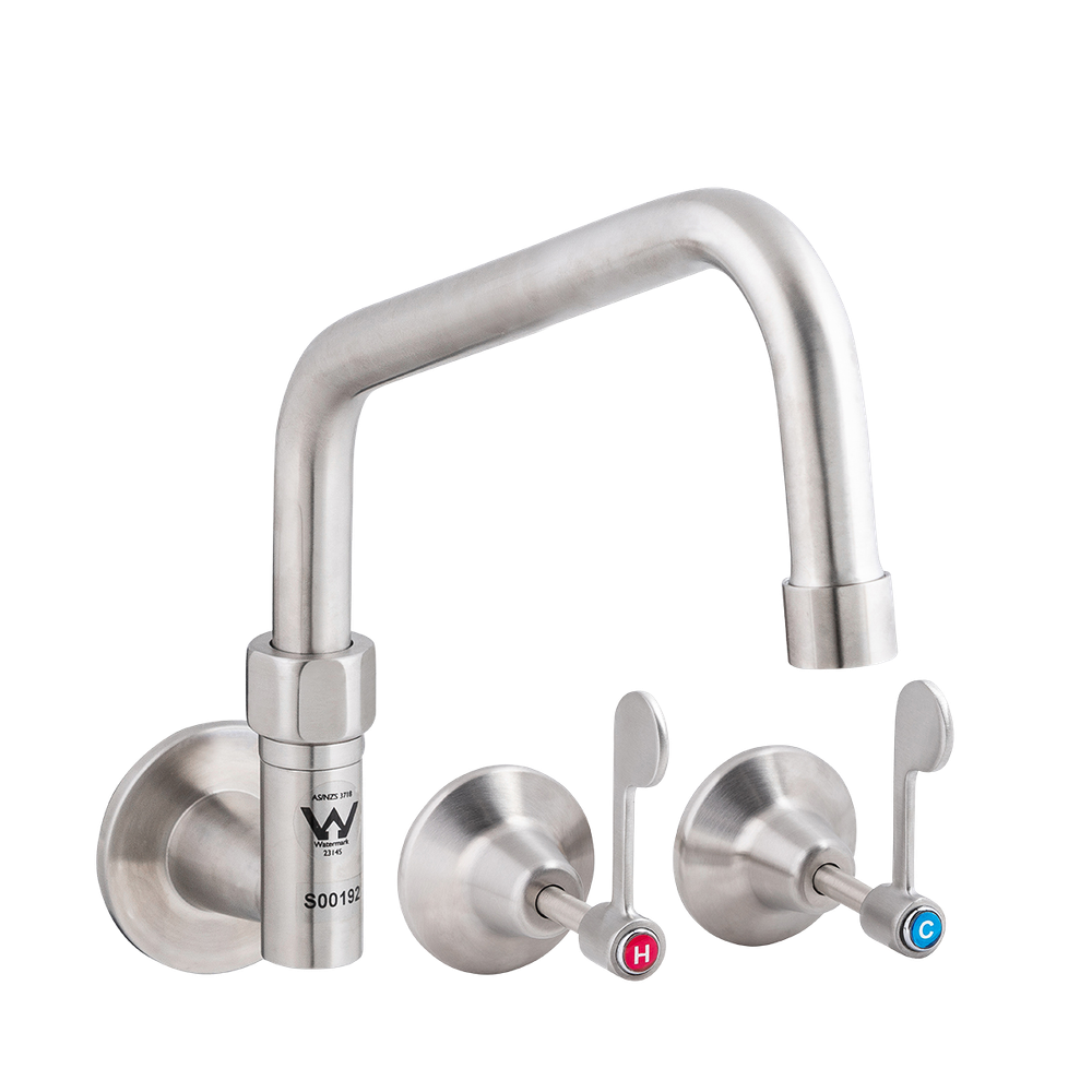 Stainless Steel Wall Stops and Elbow with 8-inch Spout