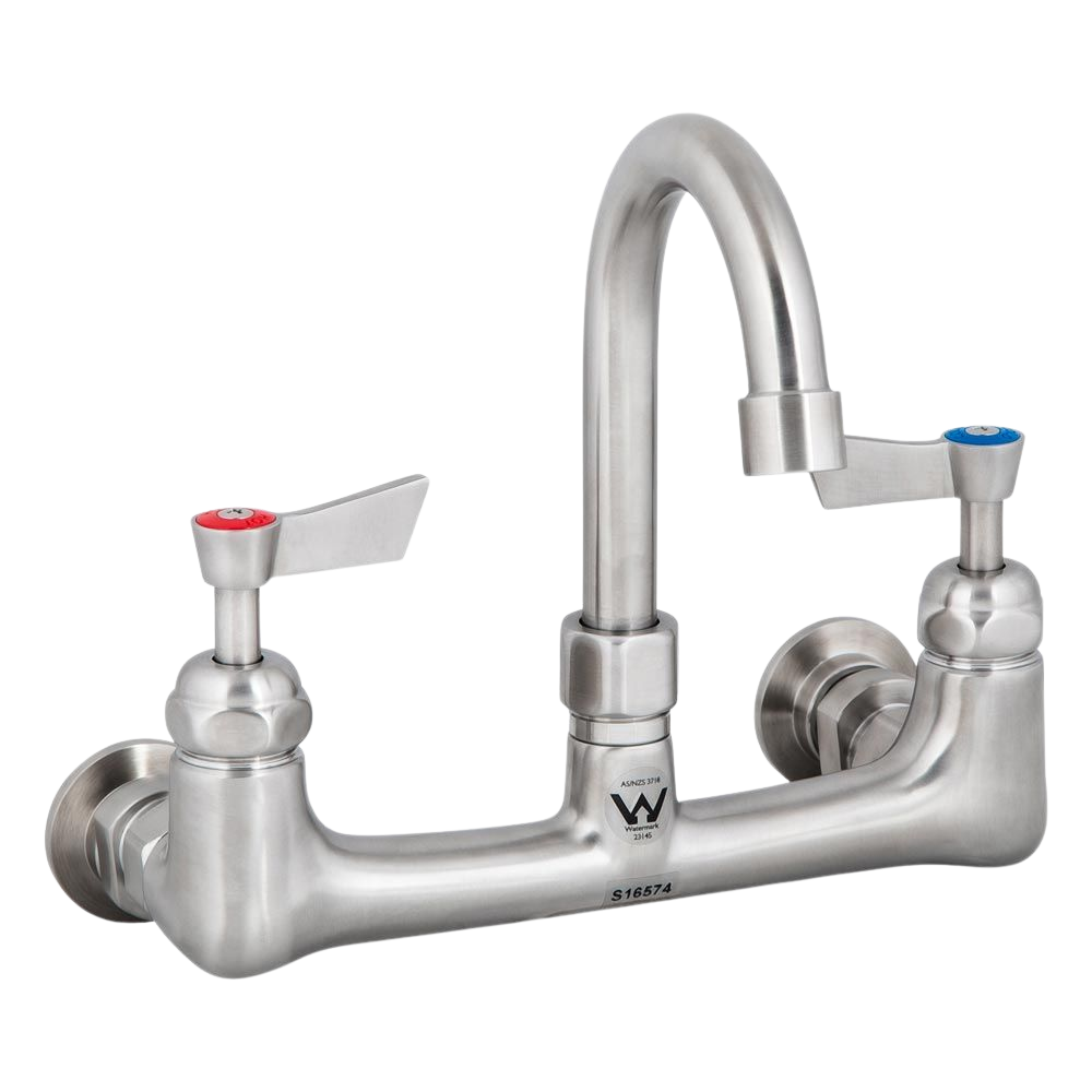 Stainless Steel Exposed Wall Mount Body with Gooseneck Swivel 7-inch Spout