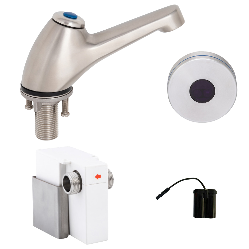 Pillar Tap with Hob-Mount Sensor Battery Operated