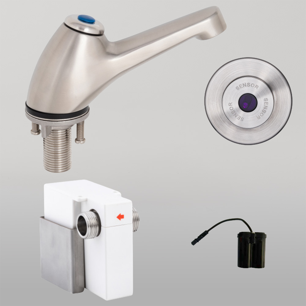 Pillar Tap with Wall-Mount Sensor Battery Operated