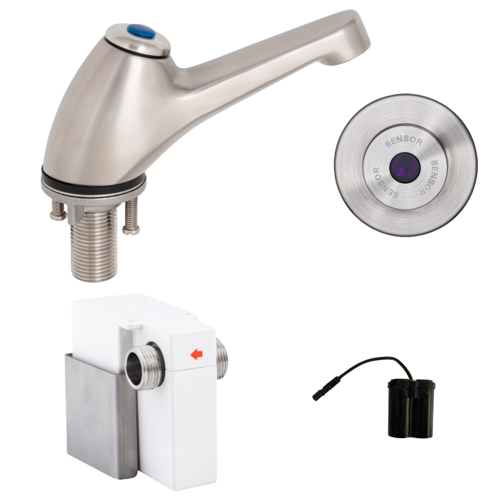 Pillar Tap with Wall-Mount Sensor Battery Operated