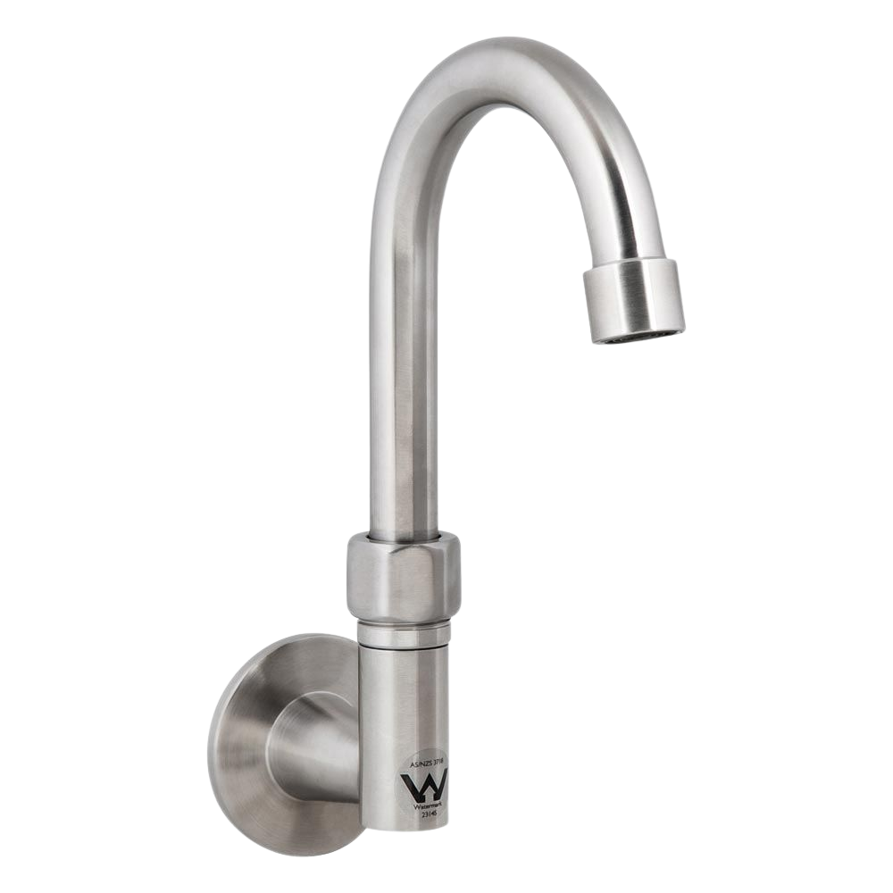 Stainless Steel Wall Elbow with 7-inch Gooseneck Swivel Spout