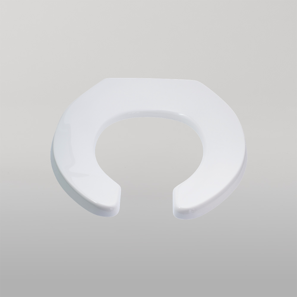 Single Flap Open Front Toilet Seat White