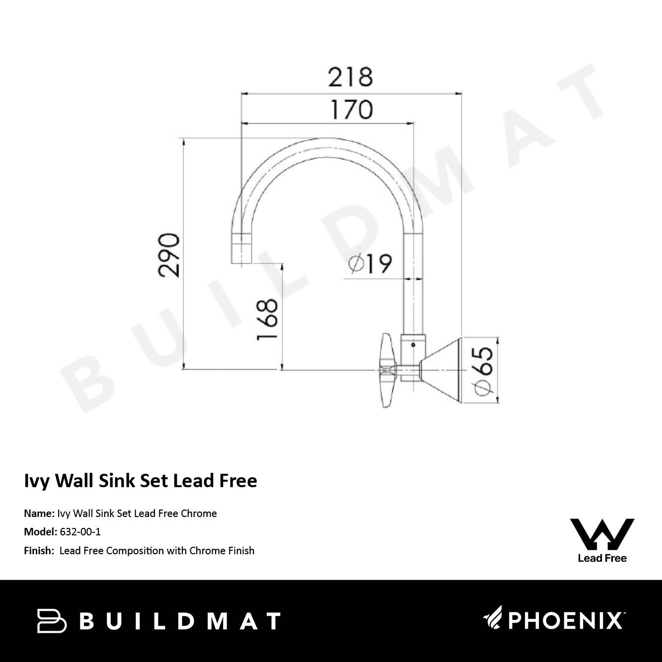 Ivy Wall Sink Set Lead Free Chrome