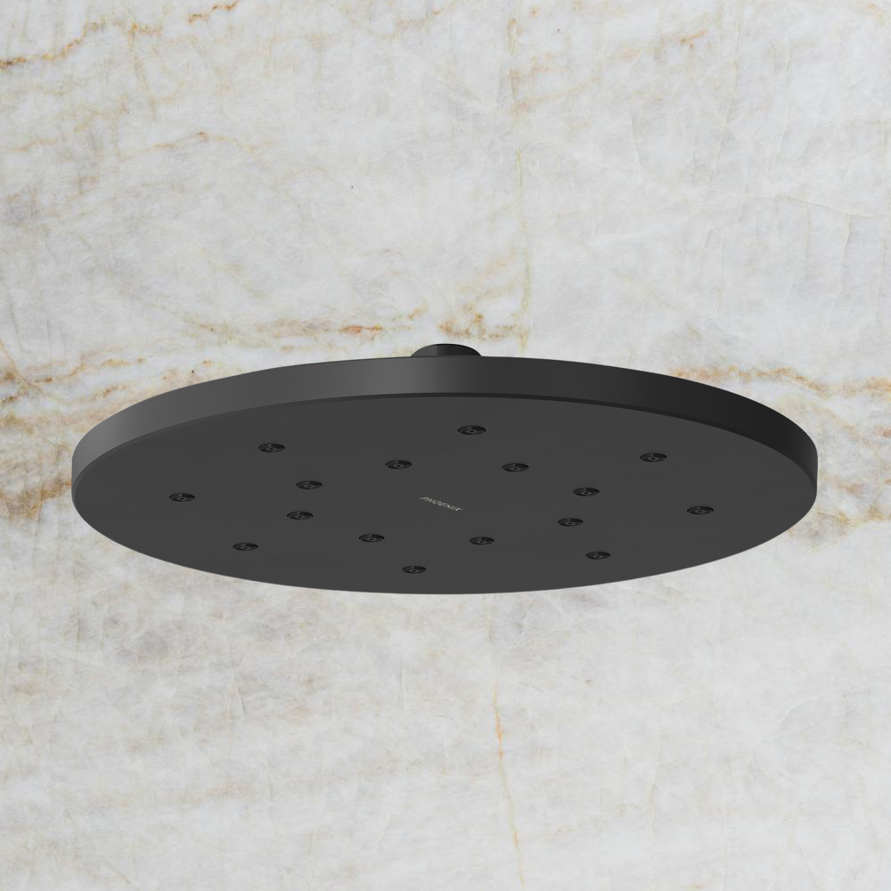 LuxeXP Shower Rose 250mm Round Matte Black