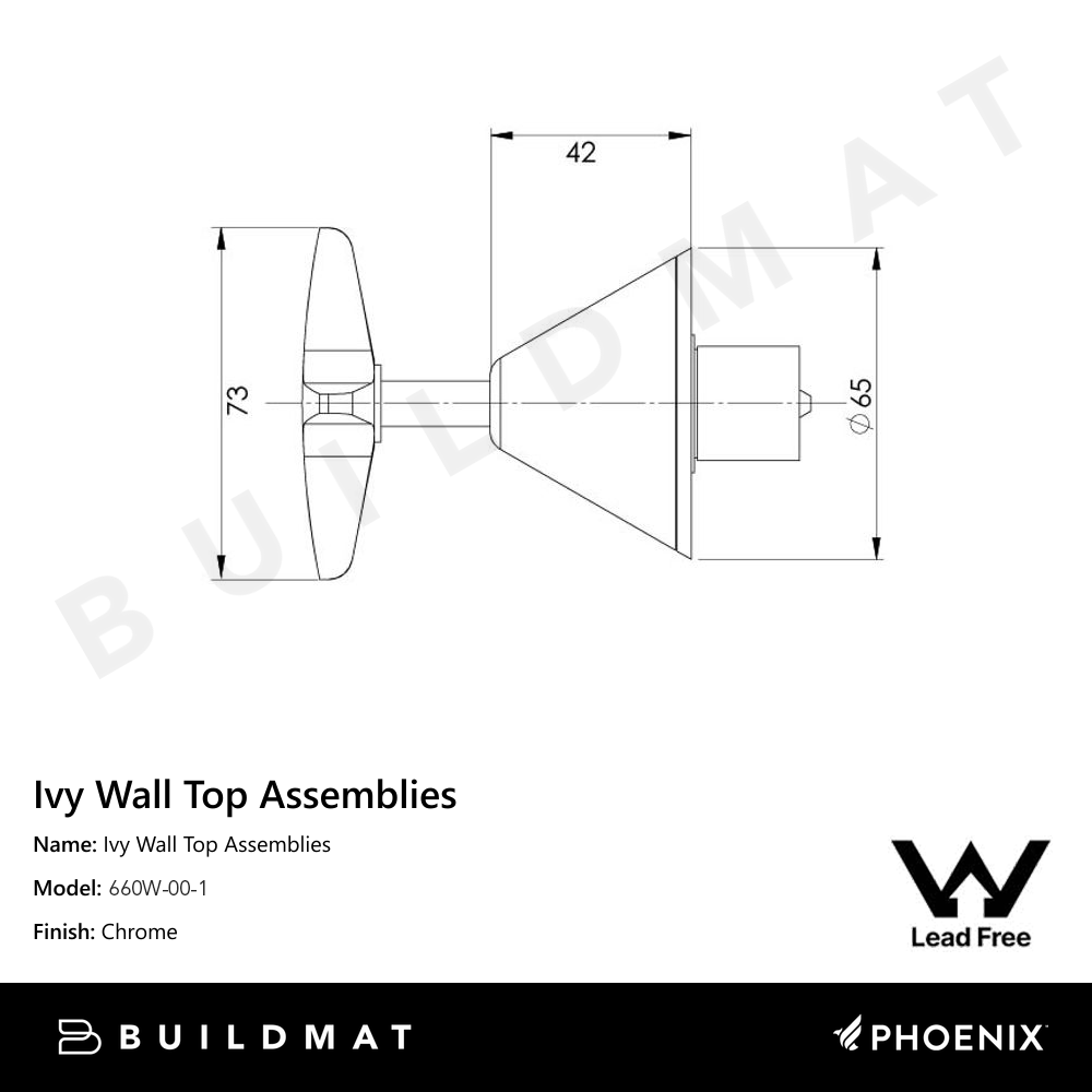 Ivy Wall Top Assemblies Lead Free Chrome