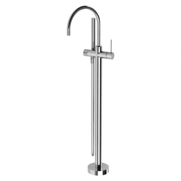 Vivid Slimline Floor Mounted Bath Mixer with Hand Shower Chrome