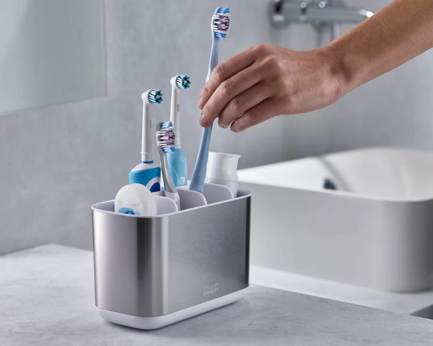 EasyStore Steel Large Toothbrush Holder