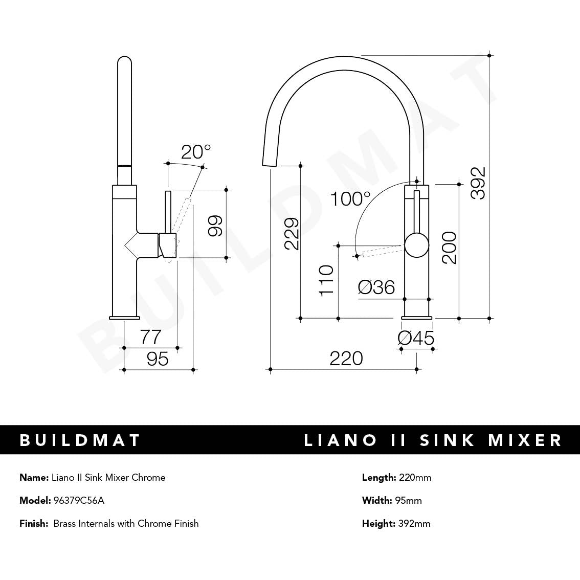 Liano II Sink Mixer Chrome