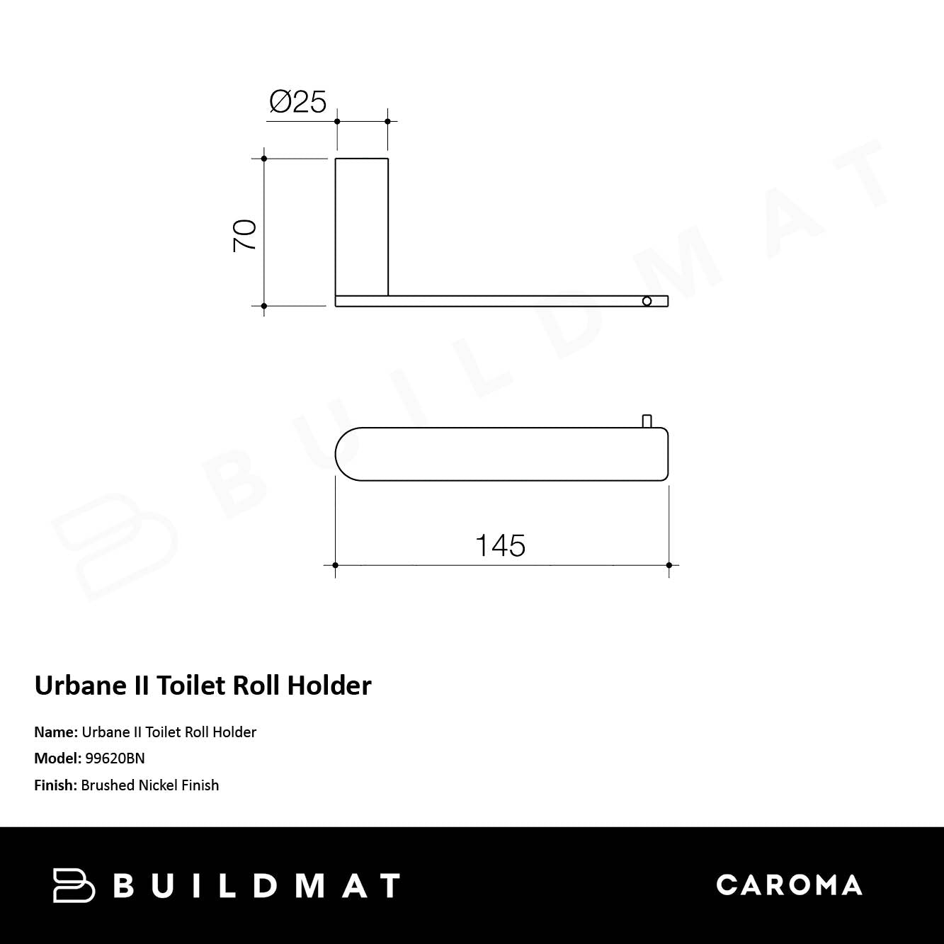 Urbane II Toilet Roll Holder Brushed Nickel