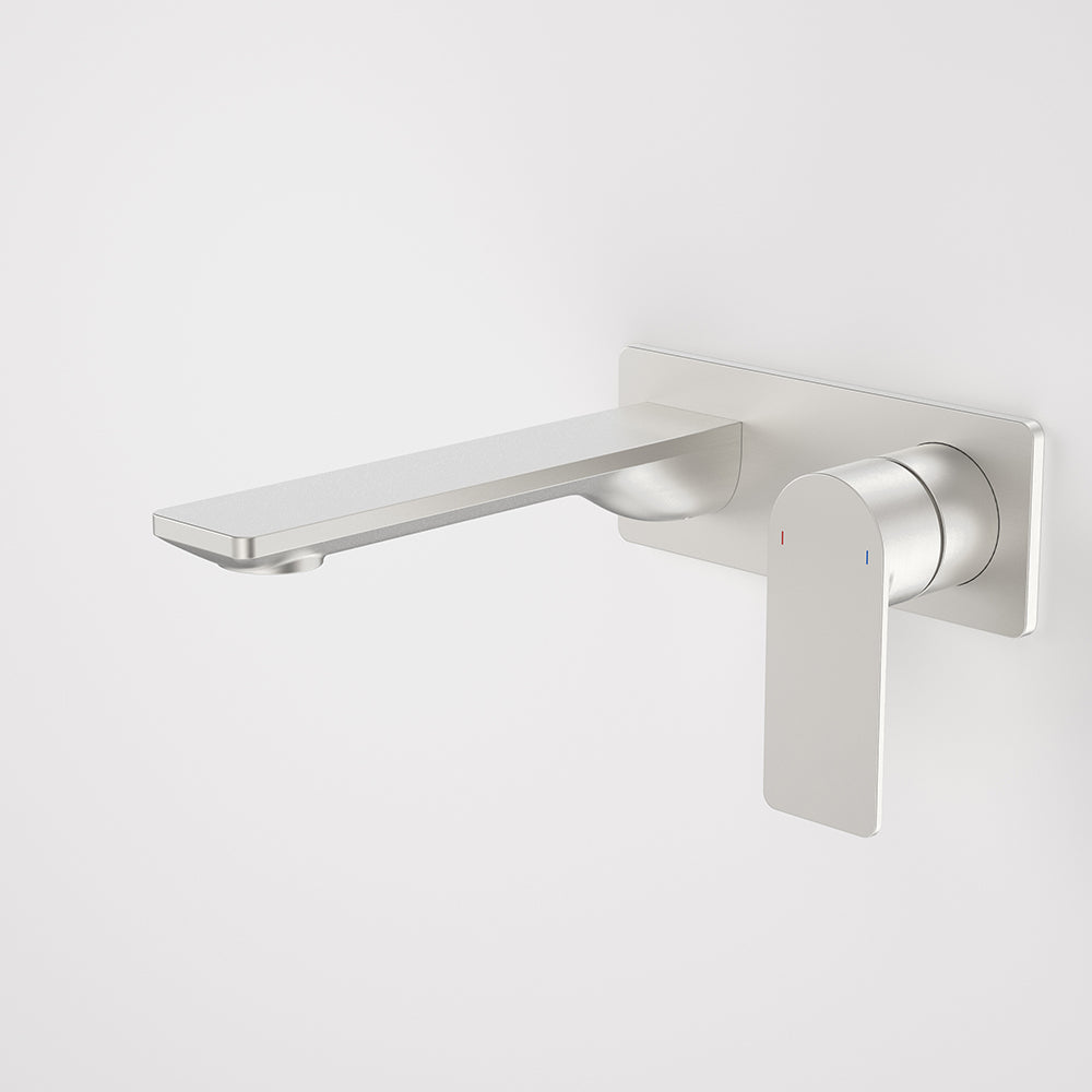 Urbane II 180mm Wall Basin/Bath Mixer and Outlet Rectangular Plate Lead Free Brushed Nickel