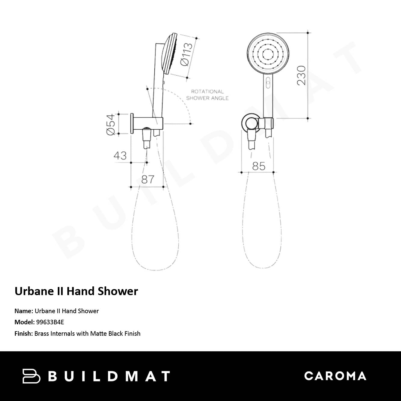 Urbane II Hand Shower Matte Black