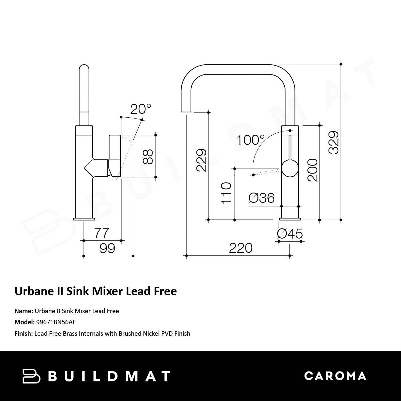 Urbane II Sink Mixer Lead Free Brushed Nickel