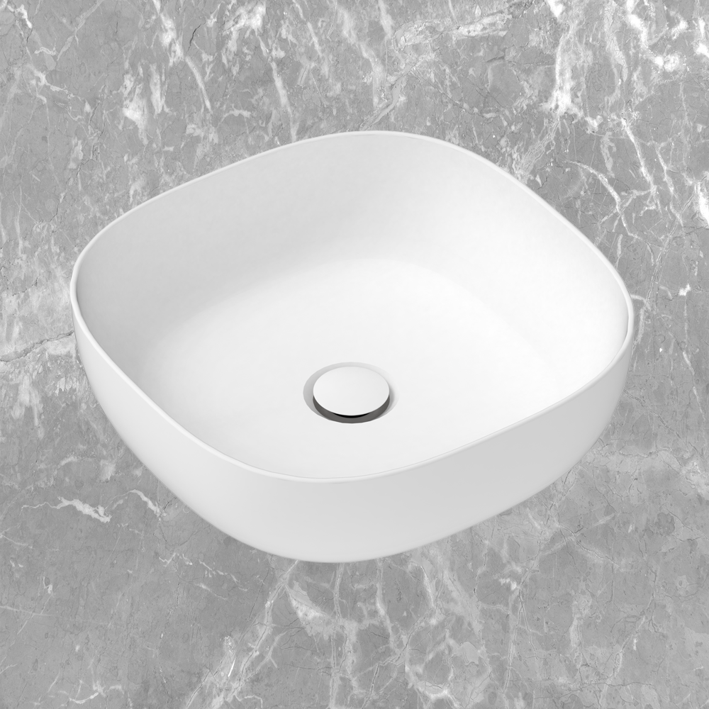 Glam Square Above Counter Basin Gloss White