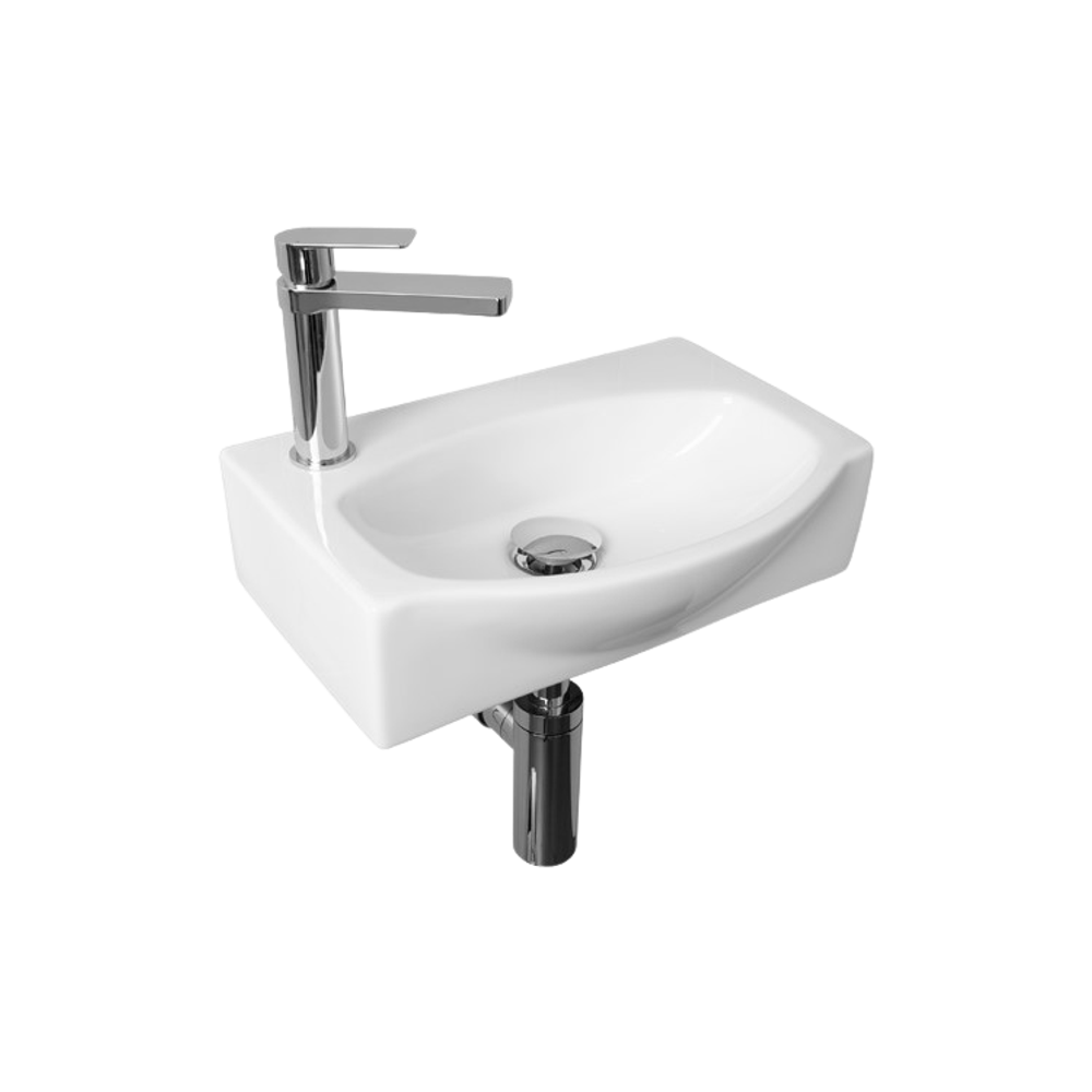 Humphrey Semi Rceseed Wall Basin GW with 1 Tap Hole