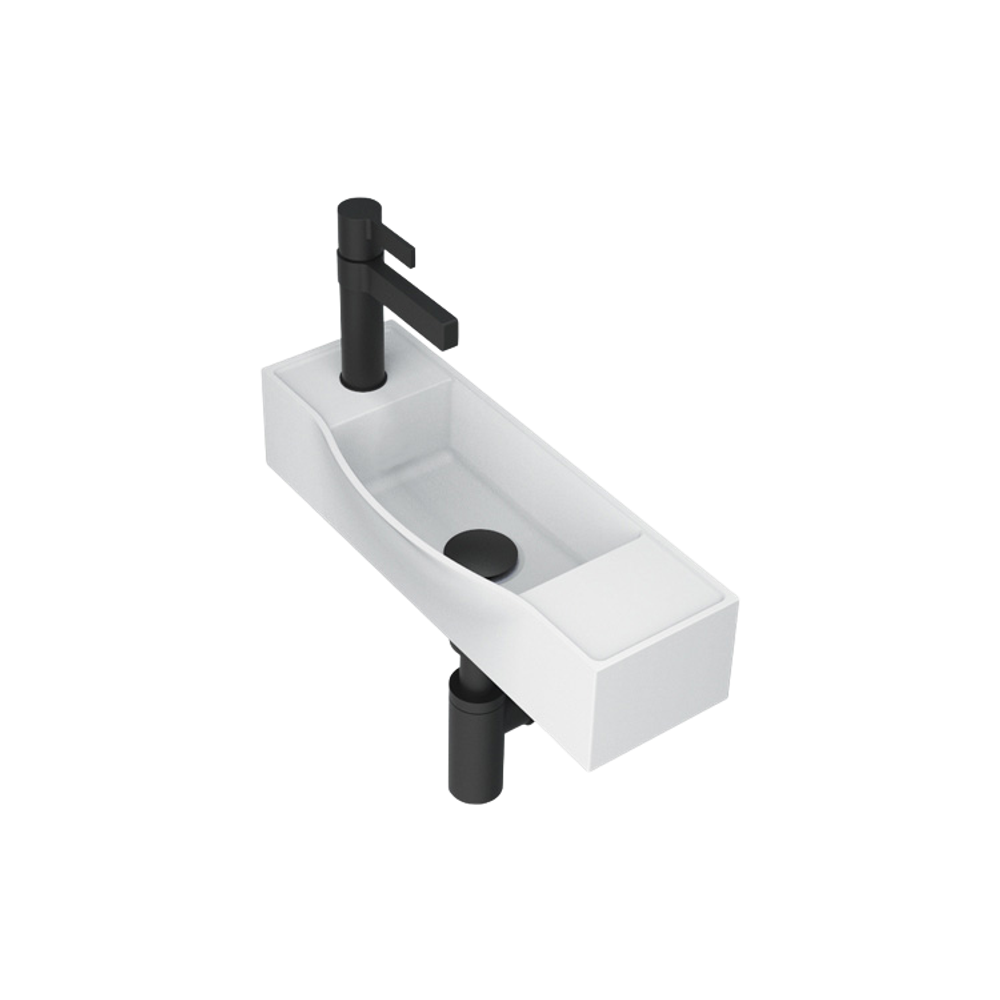 Halo Wall Basin Gloss White Left Tap Hole