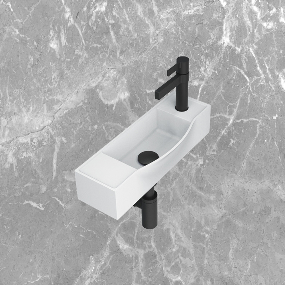 Halo Wall Basin Gloss White Right Tap Hole