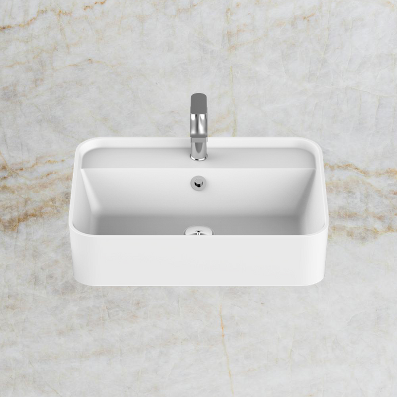 Miya Semi Recessed 550 Basin Gloss White