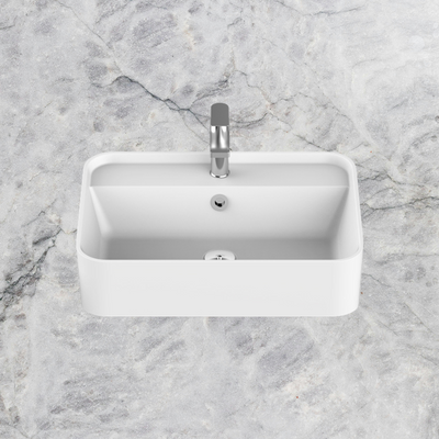 Miya Semi Recessed 550 Basin Matte White