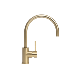 #Ashanti Brushed Brass Gold Gooseneck Mixer