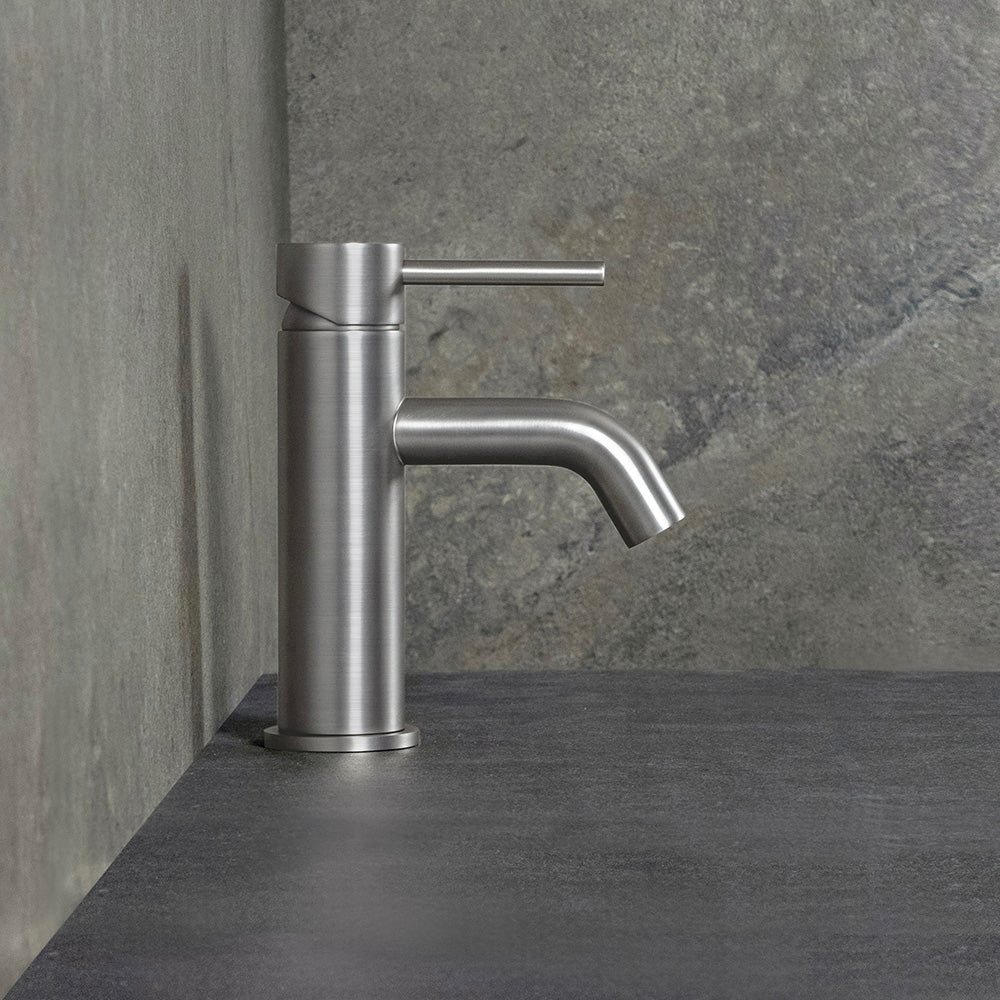 Mira Brushed Nickel Short Basin Mixer