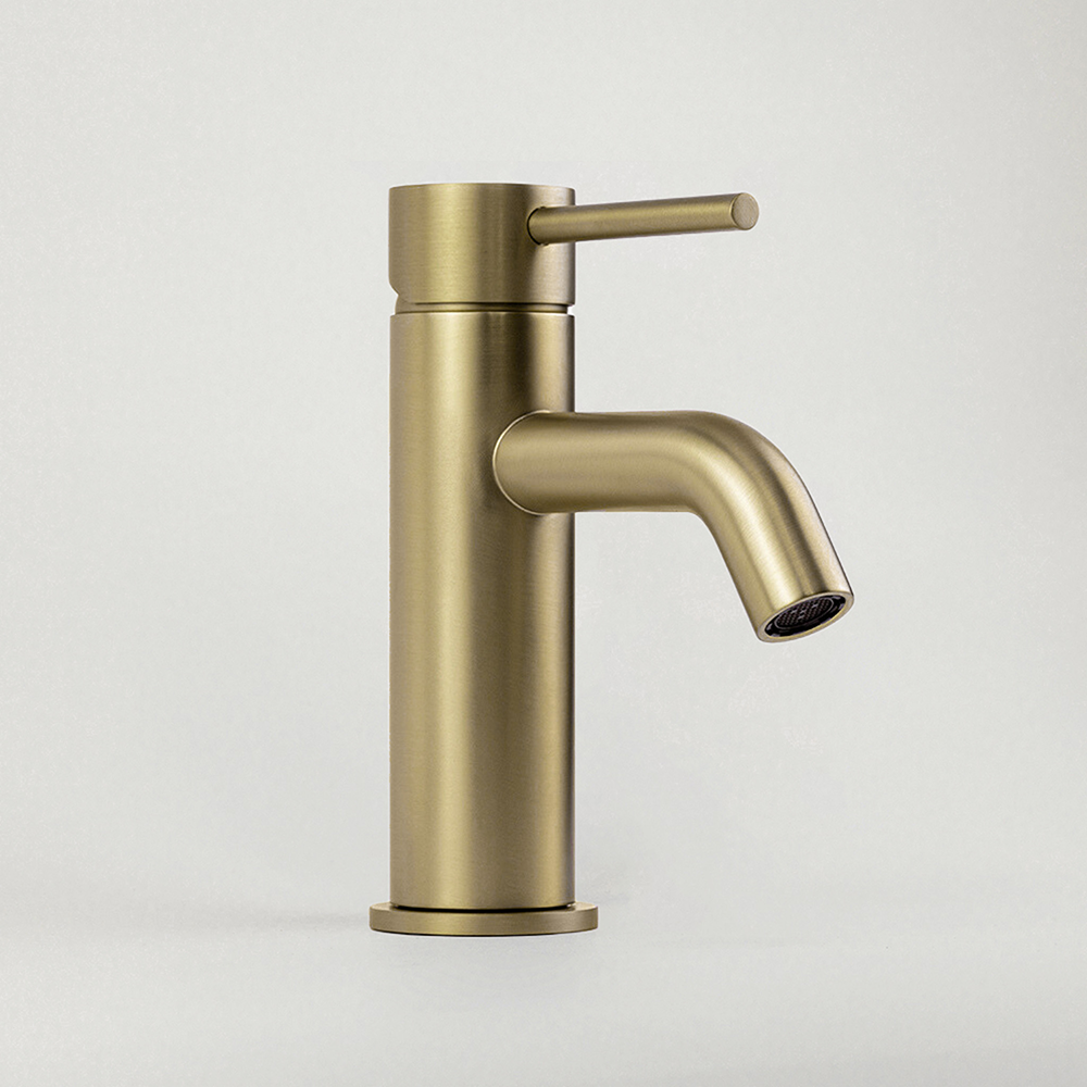 Mira Brushed Brass Gold Short Basin Mixer