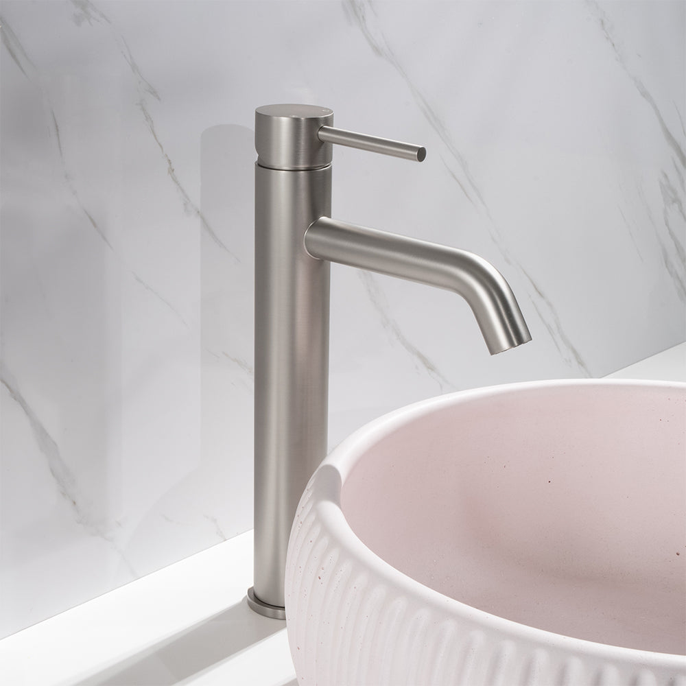 Mira Brushed Nickel Tall Basin Mixer