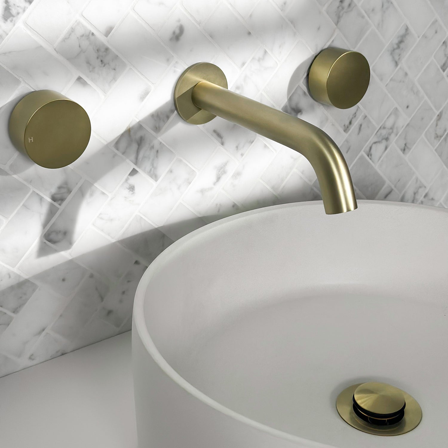 Simon Brushed Brass Gold Simple Circle Handles