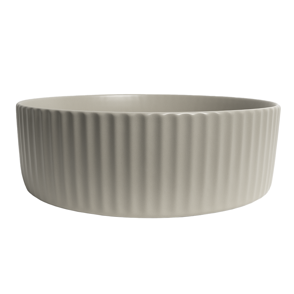 Camilla Fluted Matte Ecru Sand Basin