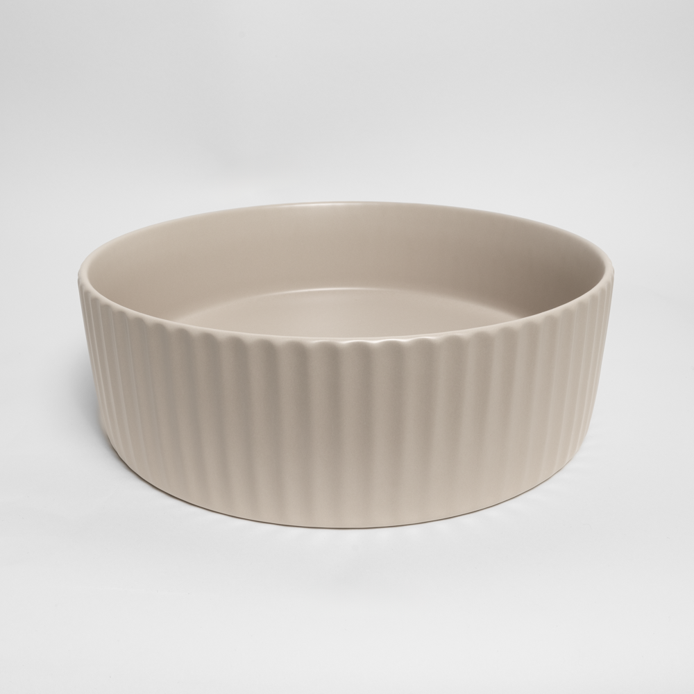 Camilla Fluted Matte Ecru Sand Basin