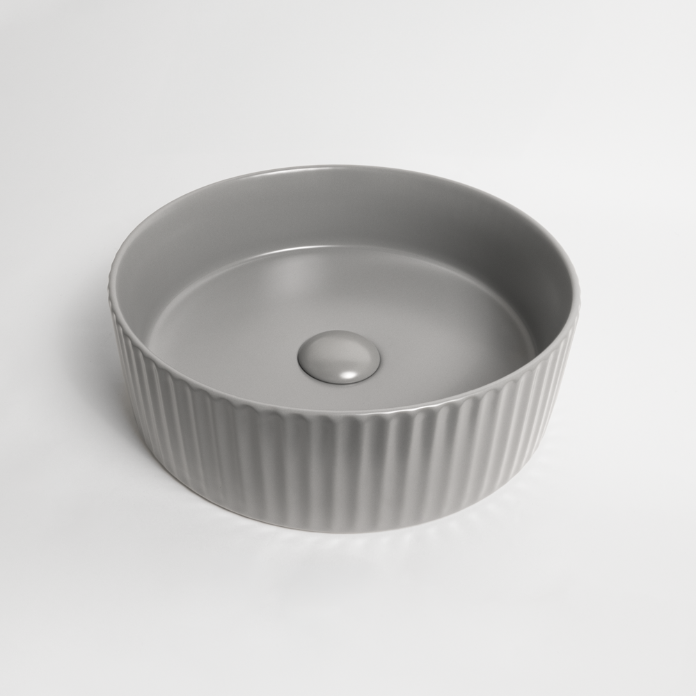 Camilla Fluted Matte Grey Basin