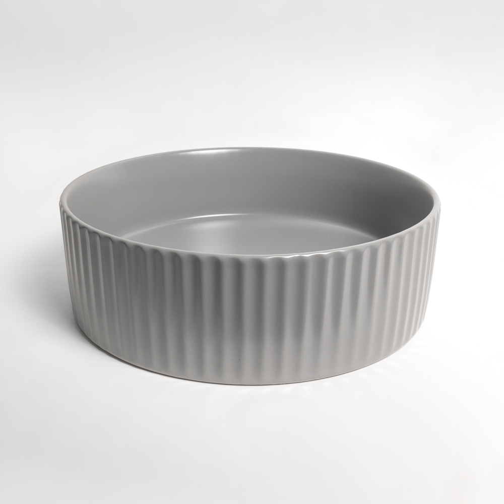 Camilla Fluted Matte Grey Basin