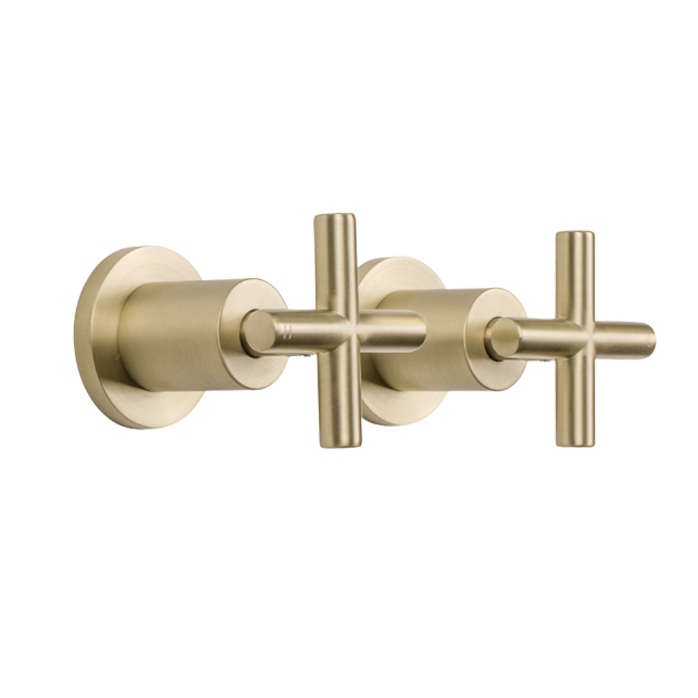 Cora Brushed Brass Gold Cross Tap Handles