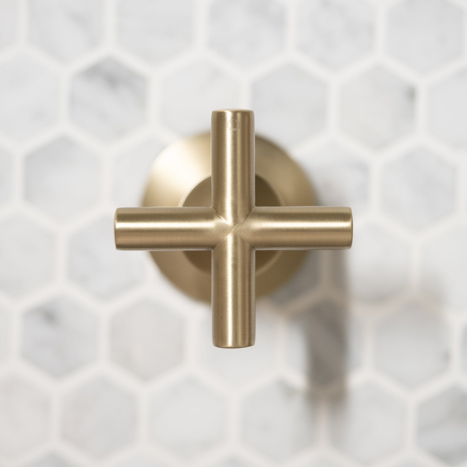 Cora Brushed Brass Gold Cross Tap Handles