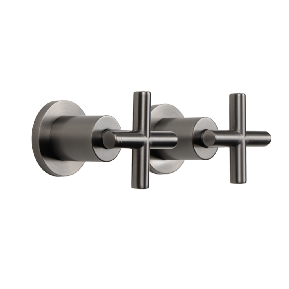 Cora Brushed Gunmetal Cross Tap Handles