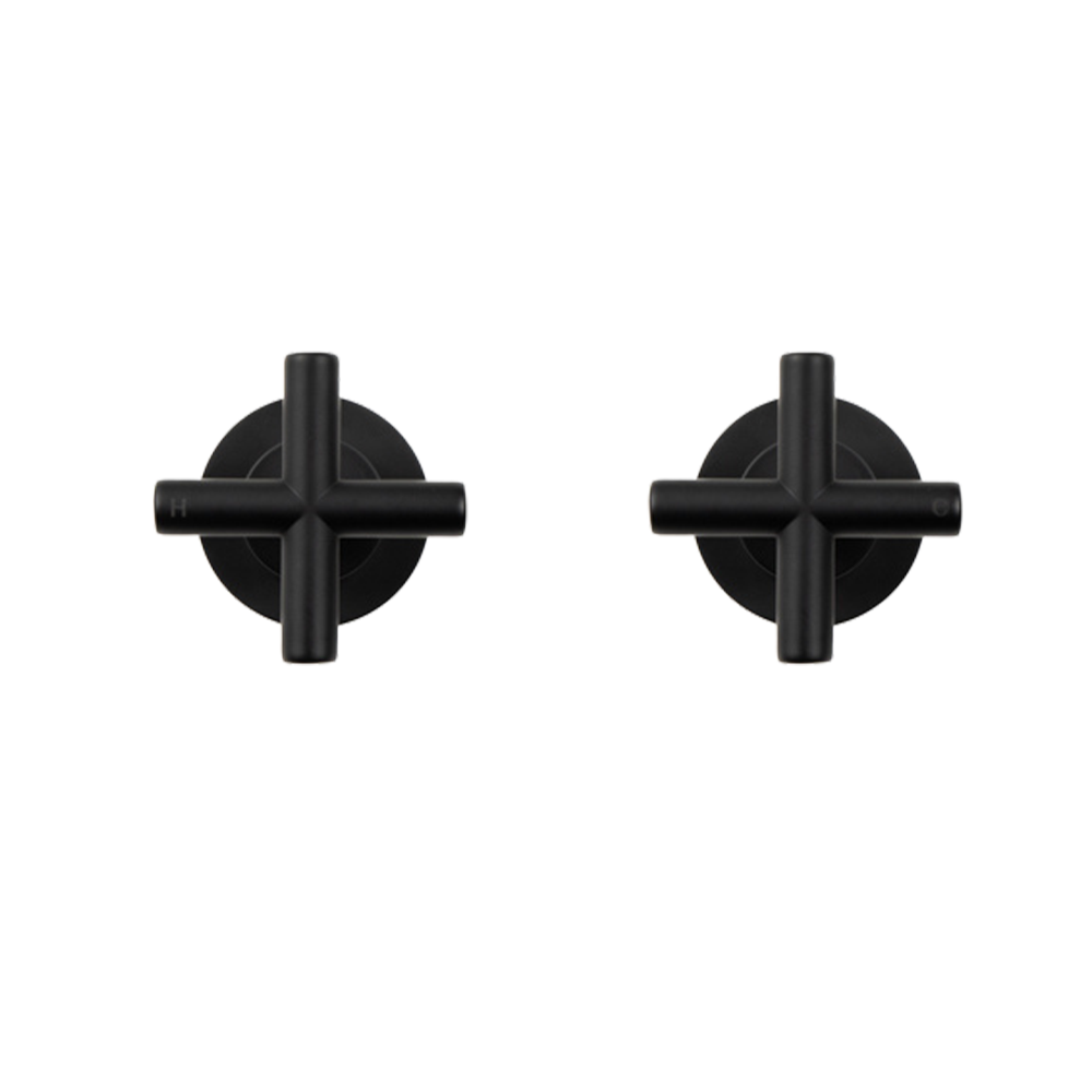 Cora Matte Black Cross Tap Handles