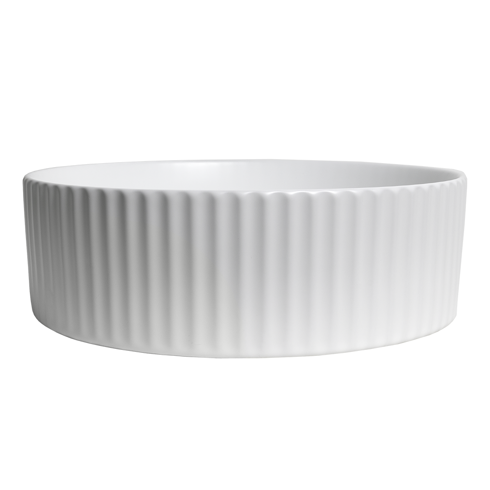 Camilla Fluted Matte White Basin