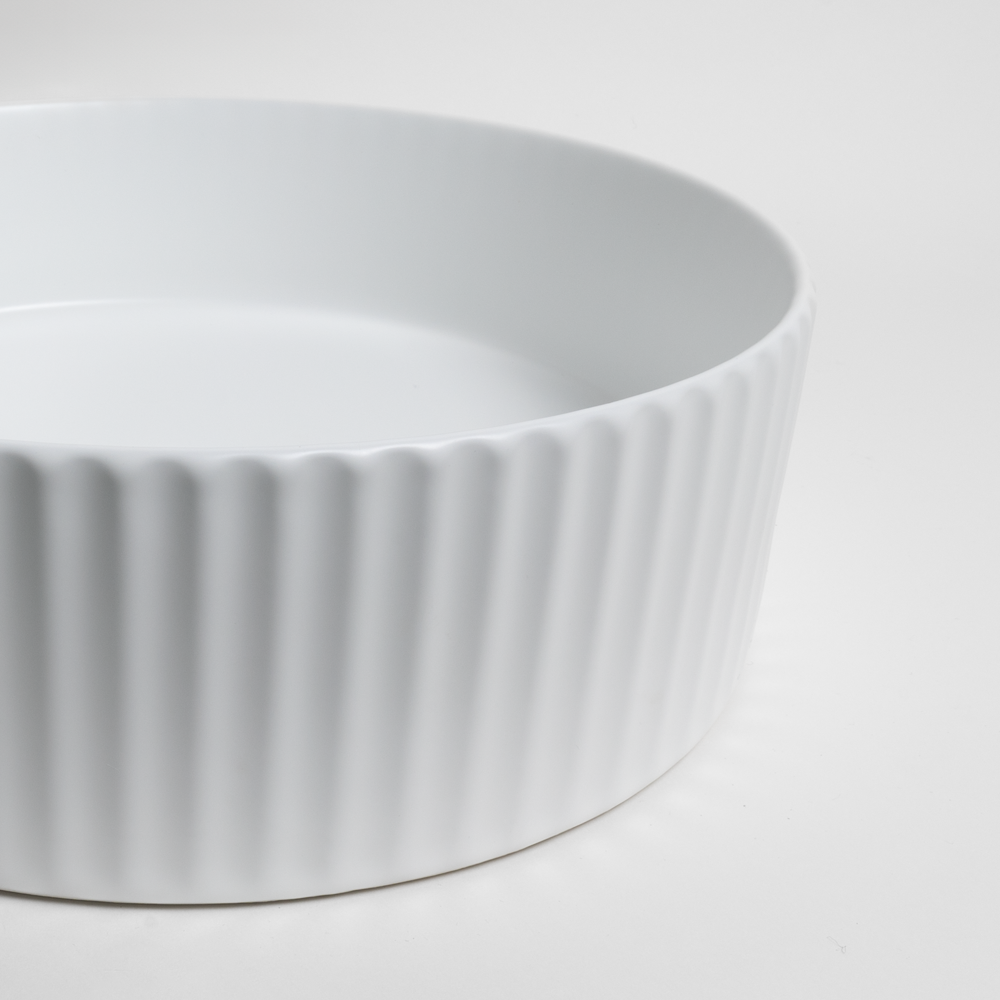 Camilla Fluted Matte White Basin