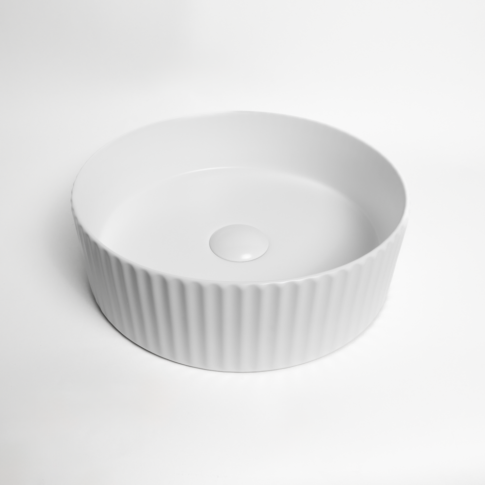 Camilla Fluted Matte White Basin