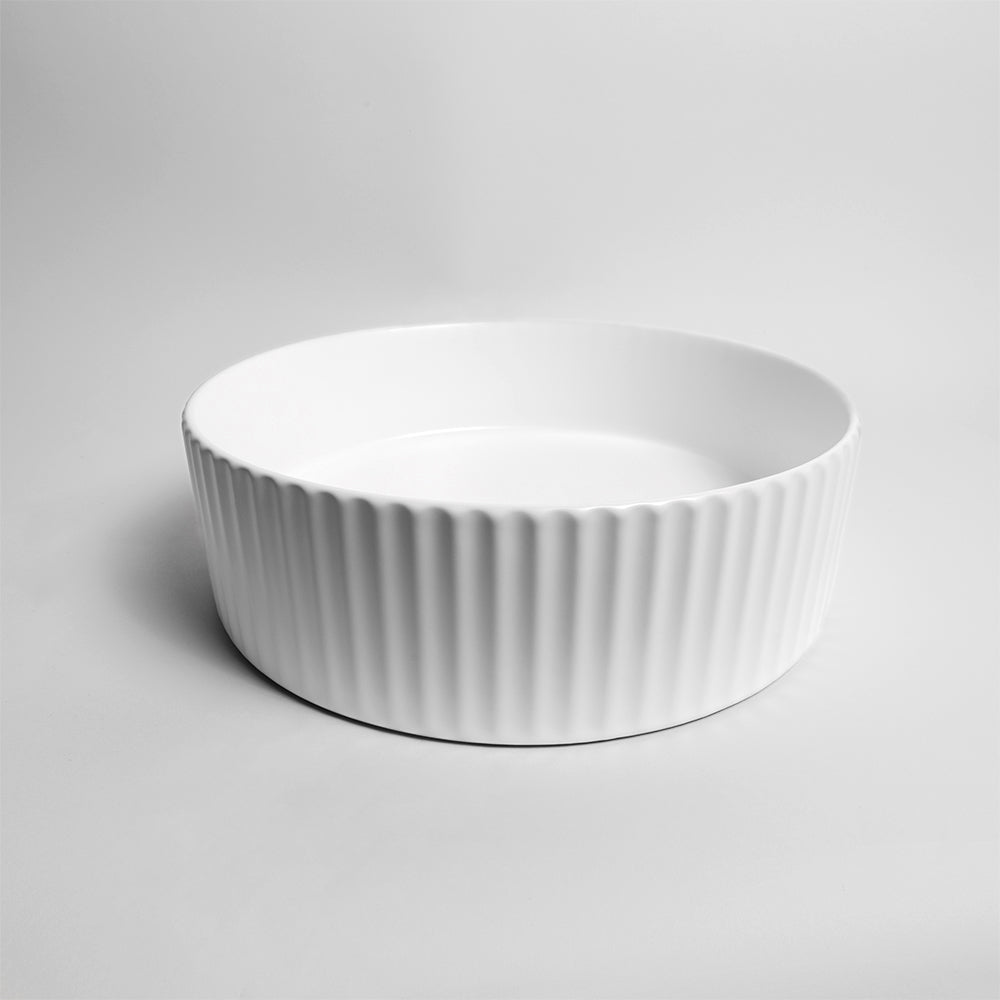 Camilla Fluted Matte White Basin