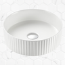 BEL3636 Cassie Matte White Fluted Ceramic Basin 2