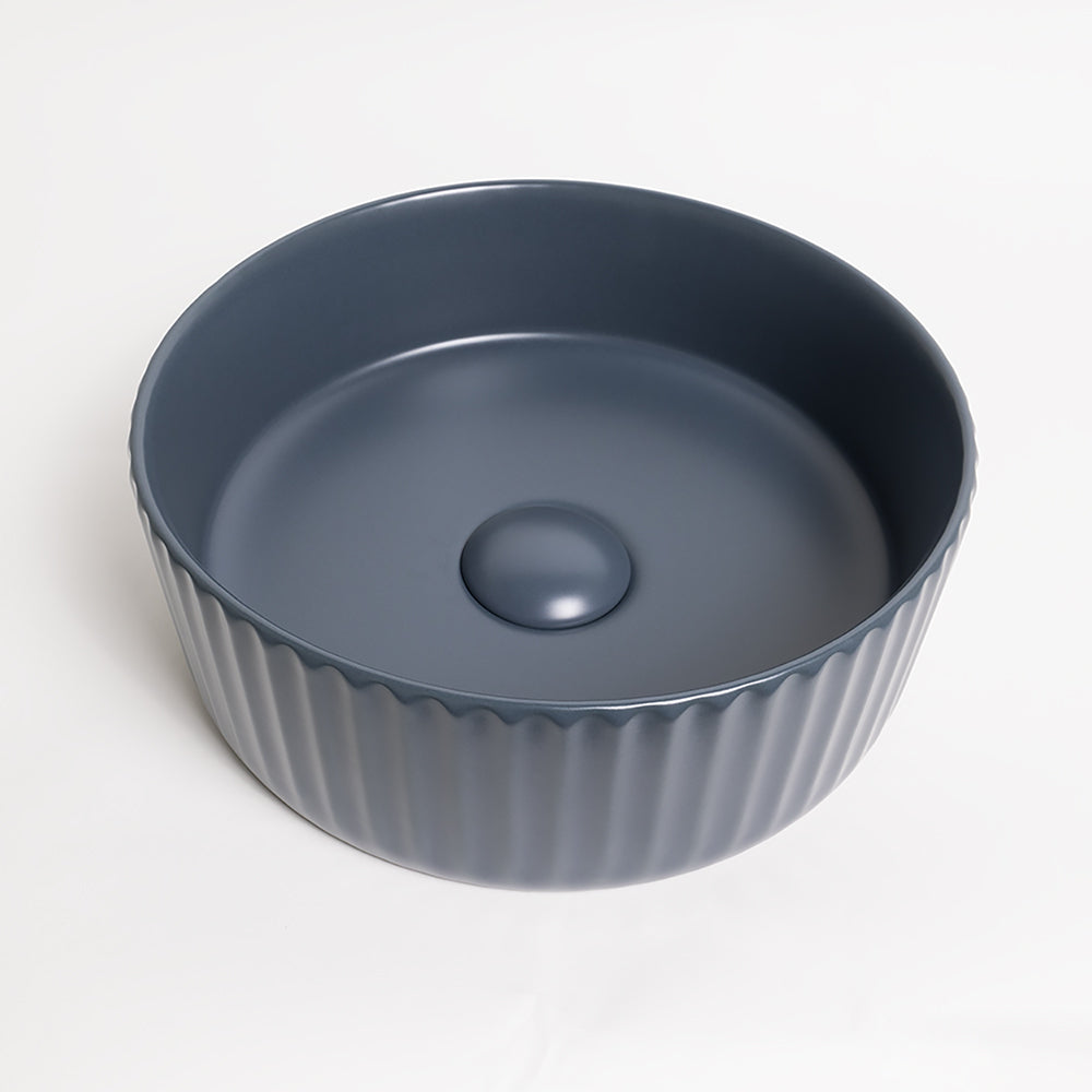 Lula Mini Fluted Matte Blue Basin