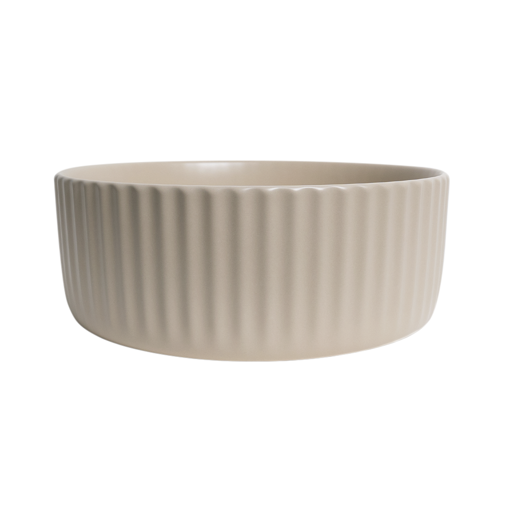 Lula Mini Fluted Matte Ecru Sand Basin